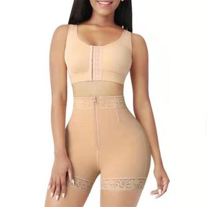 VIP Women Tummy Control Faja Zipper Sexy Lace Hip Waist Shorts Bodysuits Women Slimming Waist Trimmer Shapewear Bra Lifter Lace 220813