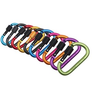 Gadget da esterno Arrampicata in lega di alluminio a forma di D Fibbia Moschettone Survial Portachiavi Camping Climb Gancio Clip Zaino Portachiavi con fibbia