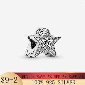 Andra autentiska 925 Sterling Silver Reflexions Asymmetric Star Mix Zircon Bead Fit Original Charm Armband för kvinnor som gör Wynn22