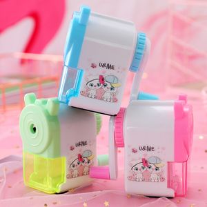 3color cartoon automatic pen sharpener student learning stationery kid hand-cranked pencil Cutting implement faster more convenient and safer LK0044