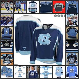 Xflsp College Custom UNC North Carolina Tar Heels Stitched Hockey Jersey 21 JOHN BEESON 8 JOSHUA CARLSON 91 NOAH FRIEDMAN 65 JAKE WEILAND 92 DANIEL