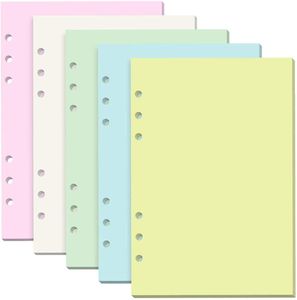 Notizblöcke, A6, nachfüllbar, 6-Ring-Binder, Notizbuch, Tagebuch, Planer, Organizer-Einlage, 120 g/m² dickes loses Blattpapier