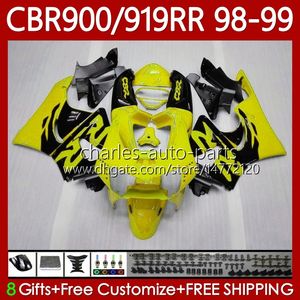 Body Kit für HONDA CBR919RR CBR 919RR 900RR CBR919 CBR900 RR 1998 1999 Hellgelb Karosserie 127No.97 900CC 919CC CBR900RR 98-99 CBR 900 919 RR CC 98 99 ABS OEM Verkleidung