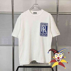 半袖AskyurSelf Tシャツ男性女性高品質の特大のRレターTシャツTEES男性服