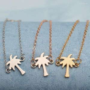 Fashion Simple Coconut Tree Plant Metal Bracelet Creative Three Color Charm Hand Chain For Women Beach Party Jewelry Accessories Link