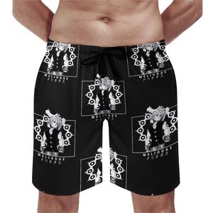 Shorts masculinos meliodas the Seven Haadly Sins Board Anime Calças curtas Cantura elástica Turncos de natação personalizados PLUS