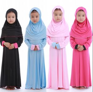 Ethnic Clothing Muslim Kids Girls Prayer Dress Hijab Abaya Robe Arab Dubai Children Ramadan Kaftan Headscarf Islamic Eid Party Gown JilbabEt