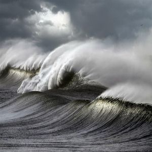 Wicked Ocean Storm Waves Crashing målningar Art Film Print Silk Poster Hemväggdekor 60x90cm221y