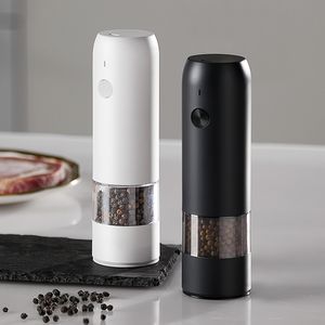 Electric Automatic Salt and Pepper Grinder Set Rechargeable With USB Gravity Spice Mill Adjustable Spices Grinder Kitchen tools CX220413