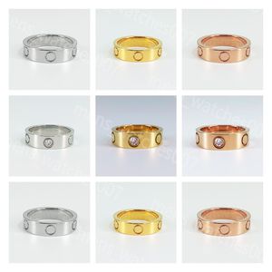 2022 Love Ring мужские дизайнерские кольца ювелирные изделия для женщин Титановая сталь Ширина 4 5 6 мм золотое кольцо