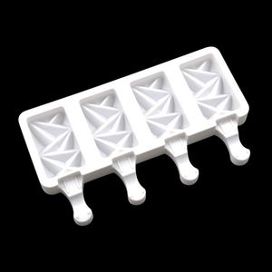 21x12.3cm Silikon Dondurma Kalıpları 4 Hücre Küp Tepsisi Kalıp Alet Popsicle Maker DIY Ev Yapımı Kalıp Kek Araçları