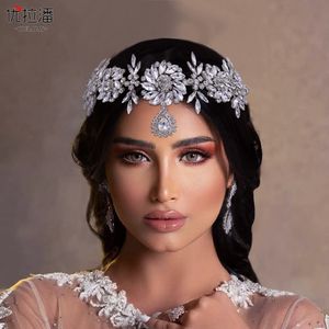 Alın Elmas Düğün Tiara Barok Kristal Gelin Şapkalar Taç Rhinestone Ile Düğün Takı Saç Aksesuarları Elmas Gelin Taçlar Başlıklar HP440