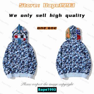 Högkvalitativa apor Mens hoodies Sweatshirt Japan Shark B APE Head Galaxy Spots Luminous Camo Man och kvinnliga par med samma Model5Zqn