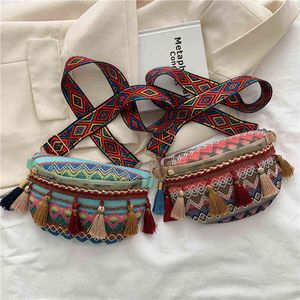 Fanny Packs Tassel Bag Fashion Bohemian Style Women's Messenger Bag National Style midja bröstväska 220627