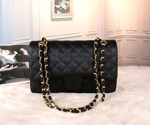 5A Classic Flap Designers Brand Bag Caviar Grain Cowhide Leather Fashion Handbag Women's Wallet Golden Chain Shoulder Cross Body 1th