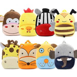 Backpack Style Bag2022 Novo Kawaii Ptuguled Plush Kid Baby Toddler School Gindergarten para menino menino 3D Cartoon Animal 220723