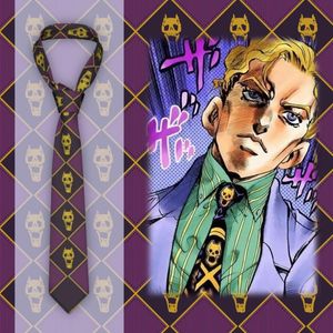 Papyon Katil Kraliçe Cosplay Kafatası Kira Yoshikage Kravat Jojos Bizzare Adventures Adam Bluz CravatBow için 8CM Tasarım Boyun Aksesuarları