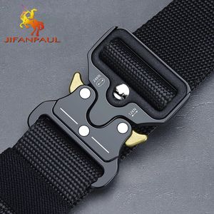 Męski pasek Armia Outdoor Polowanie Taktyczne Multi Funkcja Combat Survival Wysokiej Jakości Marine Corps Canvas na Nylon Męski Luksusowy 220411