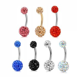 Wholesale 14g belly button rings resale online - Bell Jewelry Drop Delivery G Stainless Steel Navel Rings Screw Bar Cz Body Piercing Belly Button Ring Women Girls Helix C310N