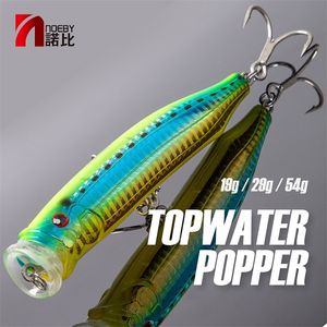 Noeby Topwater Popper Fishing Cazibesi 100mm 120mm 150m Wobbler Yapay Sert Yemler Deniz Bas Teli GT Fishing Lures 220726