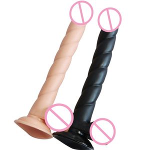 Spiral Super Long Soft Dildo med Suction Cup Vuxen Sexiga leksaker för kvinna Realistisk konstgjord penis Big Dick Dildos Women