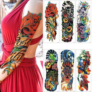 Sexy Waterproove Full Arm Sleeve Tattoo Tattoo adesivo grande caveira Tatoo adesivos FATOOS FALSOS PARA MAN MULHER