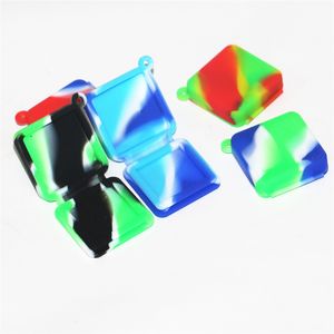 100pcs nonstick oil containers square shape boxes silicone wax container silicone jars for dab rigs nectar dabber tool 14mm glass bowls