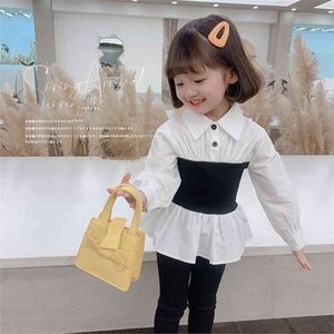 Blouses For Girls Patchwork Shirts For Girl Casual Style Children's Shirts For Girl Spring Autumn Kids Clothes Girls 210412