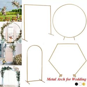 Novo!! Decoração de festa Iron Circle Wedding Arch Props Background Flor Flor Outdoor Porta do gramado Aniversário