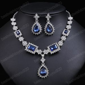 Brincos de cristal geométricos Conjunto de jóias de festas de luxo para mulheres presentes de jóias de casamento