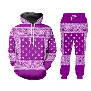 Nova impressão 3D Bandana Moda Homens Mulheres Tracksuits Crewneck Hoodies + Calças Plus Size S-6XL Harajuku001