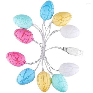 Str￤ngar LED Light Easter Festival Color Mix and Match Cracked Egg Decoration Lantern String Marriage Proposal Bedroom Decorationed