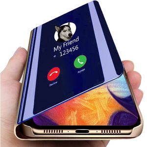 Inteligentna okładka Flip dla Samsung Galaxy A12 S20 Plus Ultra A51 A71 A50 A10 Note 8 10 8 9 A70 S8 S1 S10 A7 J4 Mirror Telefon Case