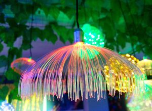 New LED światłowodowy Jellyfish Light Strings Kolorowe Gradient Outdoor Rainfoodporne Zakupy Mall Park Ogrodowy Dekoracje LED Lights Lights