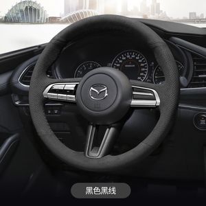 Tampa da alça de volante de carro costurada à mão DIY para Mazda Axela CX CX CX M2 M6 CX