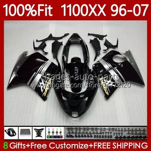 Injektionsform för Honda Blackbird CBR 1100 1100XX CBR1100 XX CC 96-07 BODY 26NO.13 CBR1100XX 96 97 98 99 00 01 1100CC 2002 2003 2004 2005 2006 2007 FAIRING Glossy Silvery