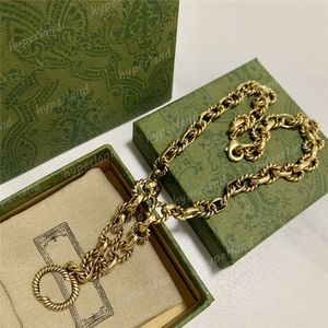Vintage wisiorty naszyjniki dla mężczyzn designerskie brązowe złotą szyjkę damskie biżuteria luksus g diamond miłość Pearl Party Naszyjnik