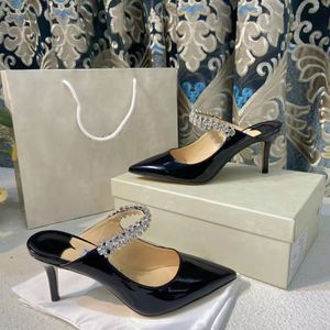 Элегантные женские туфли-лодочки Bing, сандалии с пикантным острым носком и хрустальными ремешками, туфли на шпильке, женское платье на высоком каблуке, вечерние, свадебные, свадебные подарки с коробкой