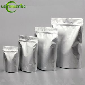 50pcs Secure Round Corner Stand up Foglio di alluminio Zip Lock Packaging Bag Richiudibile Snack Coffee Light Proof Sacchetti regalo 220427