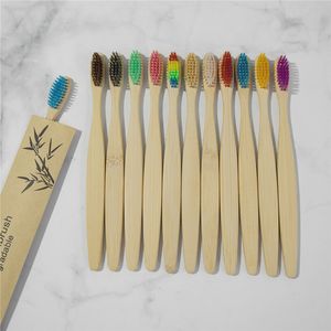 Escova de dentes de bambu natural Escova de dentes descartável eco-escova de papel individualmente embalagem