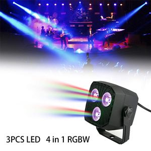 Stage Light 3 LED Par Lights Uplights Disco DJ Stage Lighting DMX Control Sound Activated Party Lights Indoor for Christmas Halloween Music Party Wedding
