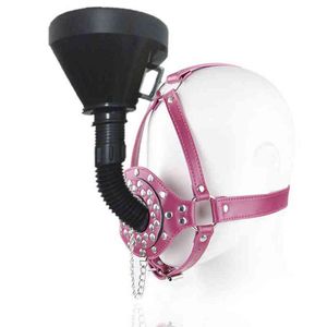 NXY Sex Adult Toy Fetish Funnel Mouth Gag Bdsm Bondage Set Slave Oral Fixation Stuffed Sm Game Toys for Women Men s 0330