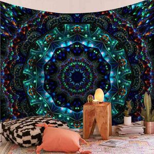 Indien Mandala mattor vägg hängande hippie stora väggmattor estetiska rum dekor yoga strandhandduk spridda bohemiska gardiner j220804