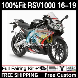 Injektionsmögelmässor för Aprilia RSV4 RSV 1000 RSV-1000 RSV1000 R RR 16 17 18 19 Kroppsarbete 5DH.5 RSV1000RR 2016 2017 2018 2019 RSV1000R 16-19 OEM BODY SVART SVART SILL