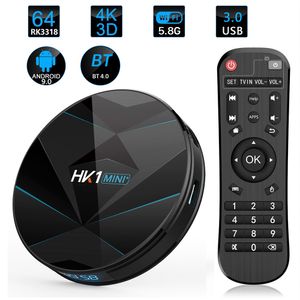 HK1 Mini Plus RockChip RK3318 Smart TV Box Android 9 4 GB RAM 64GB 128 GB HDR10 e Modos HLG 1080p 4K 3D USB3.0 Google Play Set Top Box