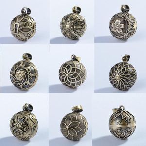 Anhänger Halsketten Eudora 20 mm Kupfer Vintage Harmonie Bola Ball Glocke Blume / Sonne / Celtic Knot Chime Nur 26 Stil Großhandel 5 Stück / LosAnhänger