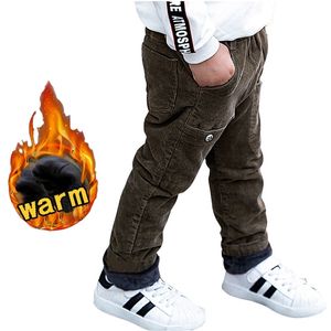 Calça de inverno para menino para 2 4 6 8 10 anos calças de veludo de veludo quente de 10 anos