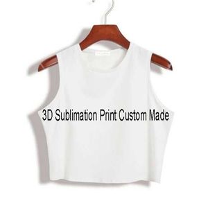 Custom Made Crea i tuoi disegni 3D Sublimation Print Milk Silk Crop Tops 220704