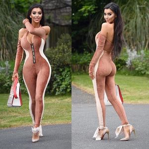 حللا للسيدات رومبيات ليدي فيلفيت سبورتي 2022 صيف غلاف طويل من خطاب الكتف المطبوعة Zipper Bodycon Club بشكل عام