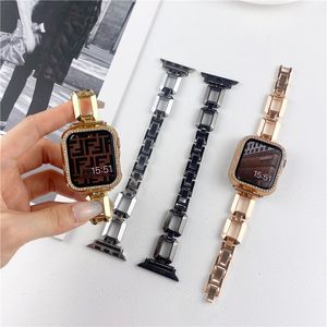 Glossy parfymflaskdesignbandband med stötfångarfodral för Apple Watch Series 7 6 5 4 SE IWATCH 40mm 41mm 44mm 45mm